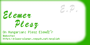 elemer plesz business card